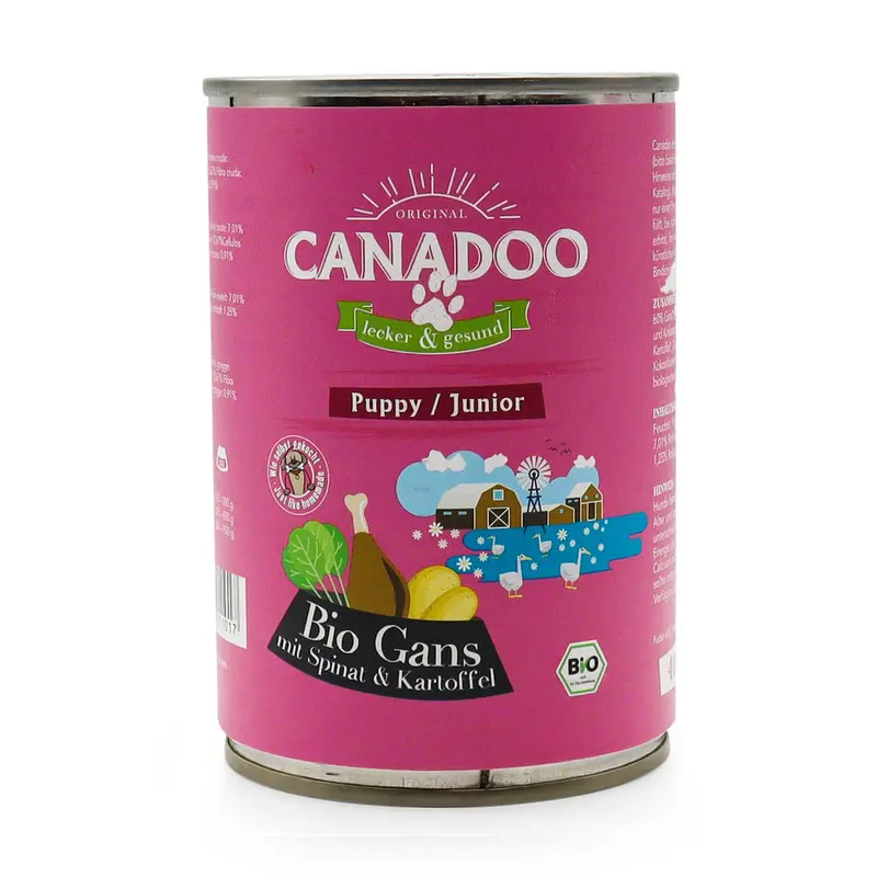 Canadoo Welpe/Junior Bio Gans mit Spinat & Kartoffel
