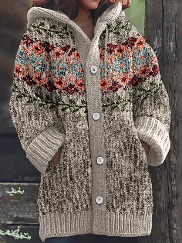 Cape-Jacke mit abstraktem 3D-Weihnachtsdruck