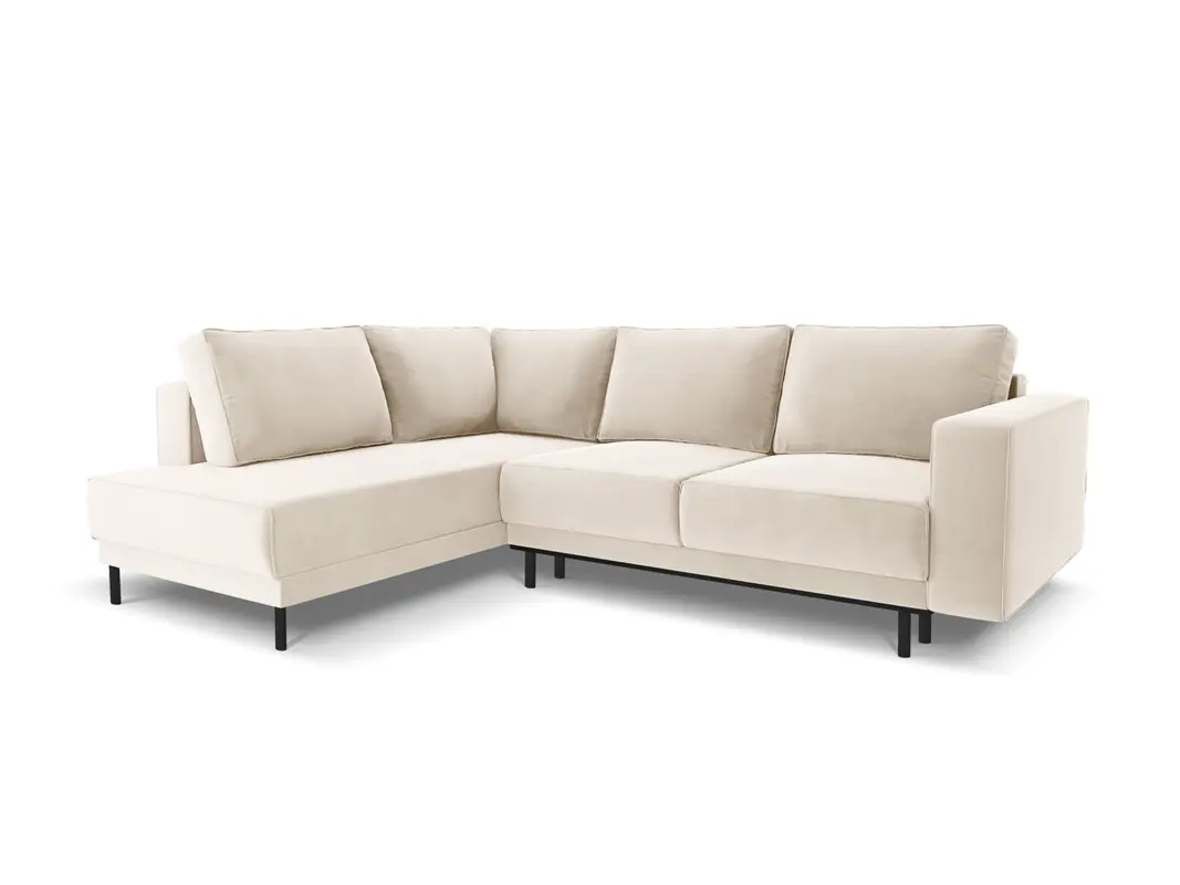 Caro Velour links Ecksofa mit Schlaffunktion 5 Sitzer