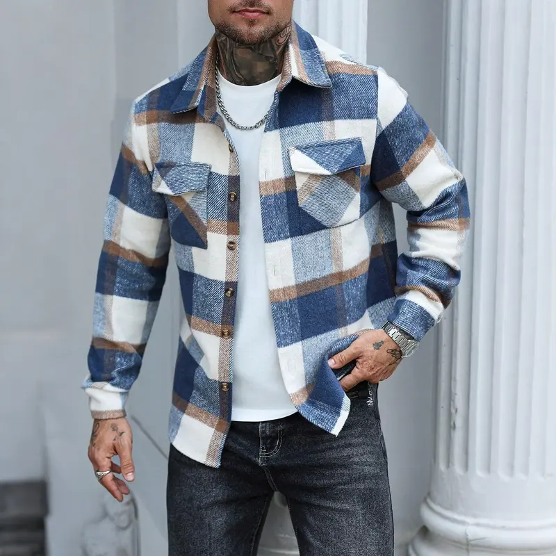 Casual Karo-Hemdjacke
