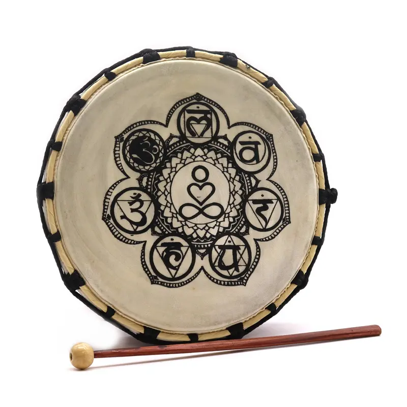 Chakra Schamanische Trommel mit Trommelstock 25 cm