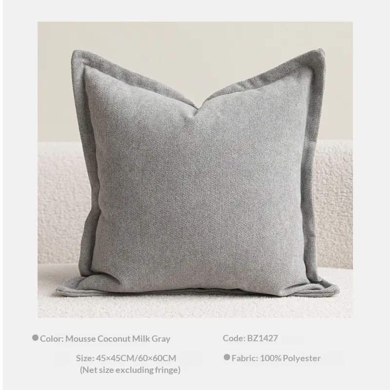 Chenille Kissenbezug mit breitem Rand