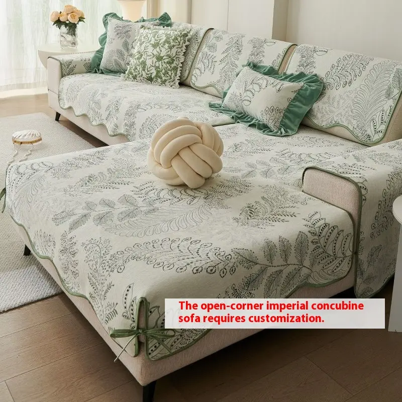 Chenille Sofaüberzug Blumenmuster
