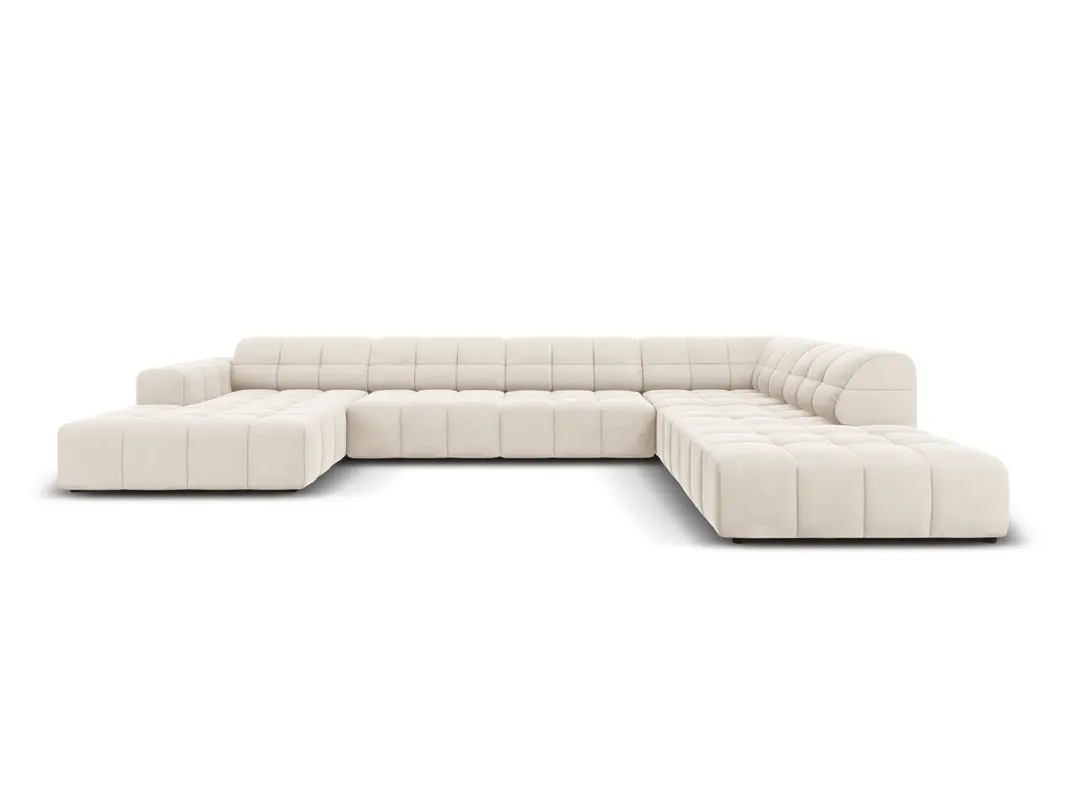 Chicago Velour Panoramic Ecksofa rechts 7 Sitzer 262cm