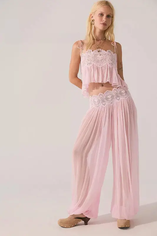 Chiffon-Set mit Spitze
