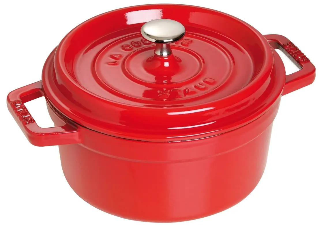 Cocotte 24cm, rund, Kirsch-Rot, Gusseisen 3.8l