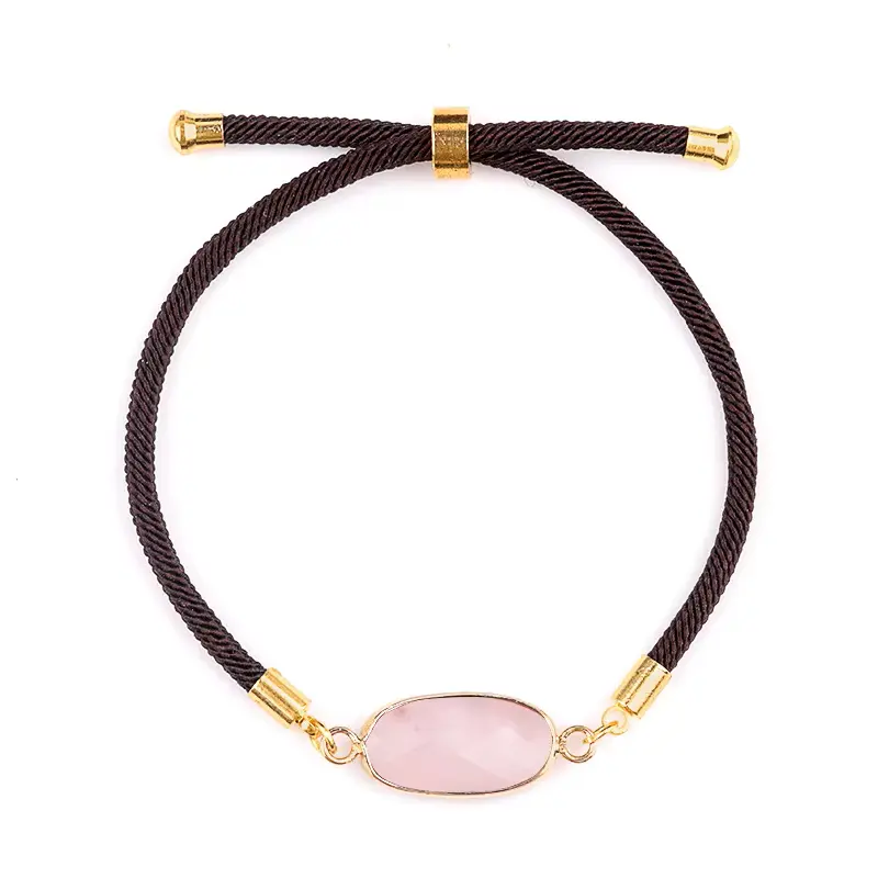 Collection Bracelet Médaillon Ovale Facettée en Pierres Naturelles