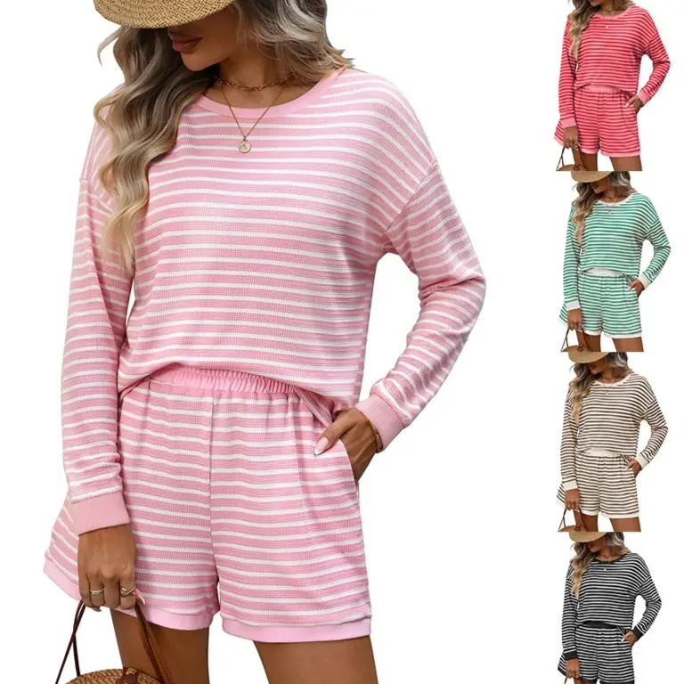 Colorblock Shorts Zweiteiler für Damen
