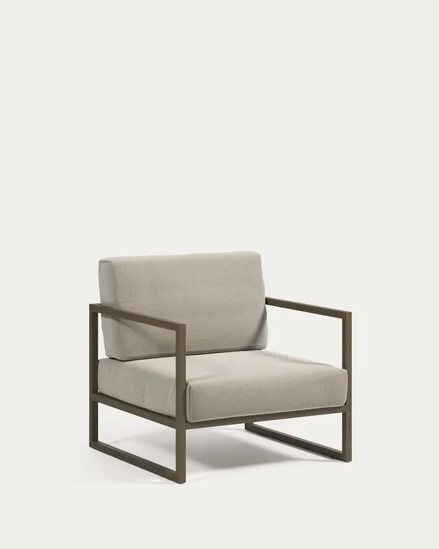 Comova Sessel 100% outdoor hellgrau und Aluminium grün