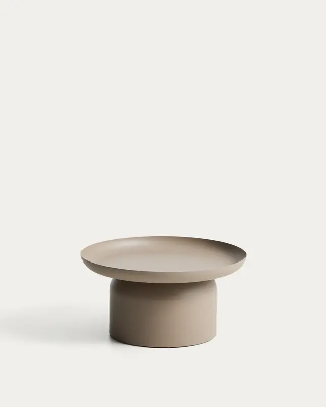 Couchtisch Arcola aus Aluminium in Taupe, Ø 70 cm