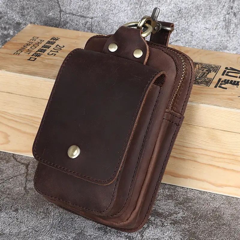 Crazy Horse Leder Herren Gürteltasche mit Handyfach