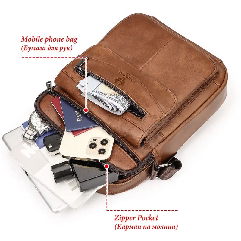 Crossbody Rucksack aus Vollnarbenleder