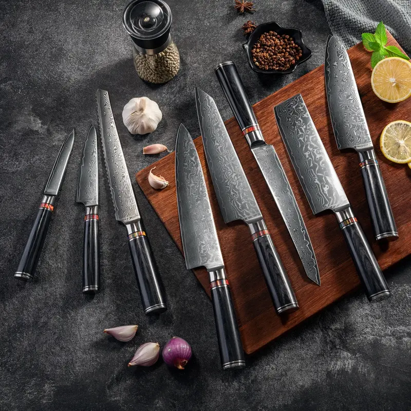 Damast Kochmesser-Set