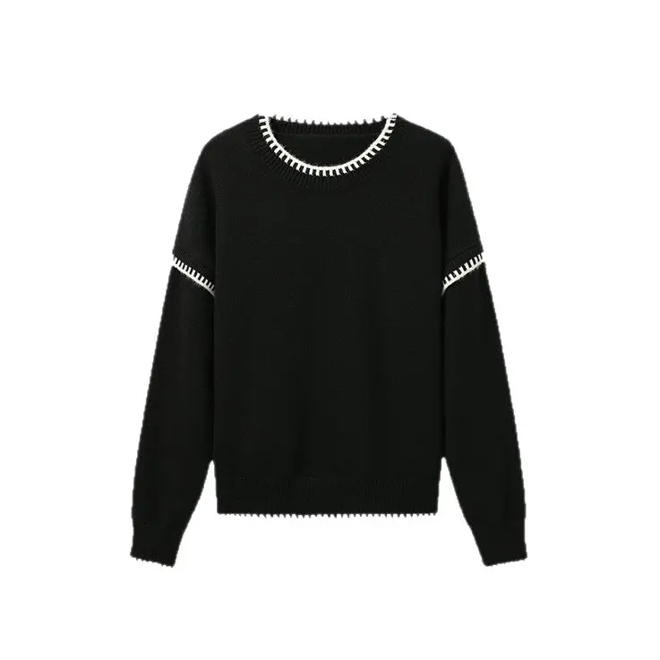 Damen Colorblock Pullover aus Wollmischung