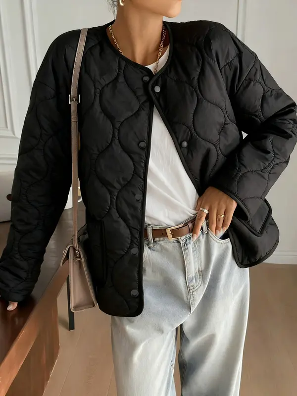 Damen Freizeit-Baumwolljacke mit Knöpfen