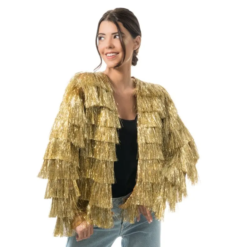 Damen Jacke gold mit Glitzer