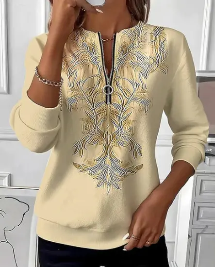 Damen Langarm Christmas-Print Sweatshirt