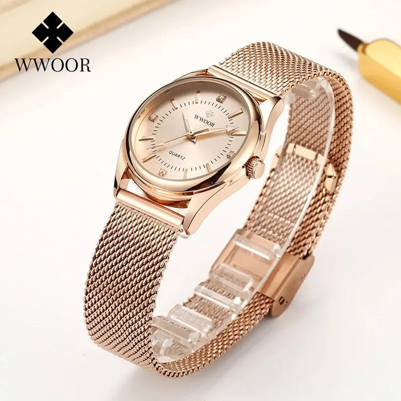 Damen Mesh-Uhr · Strass elegant