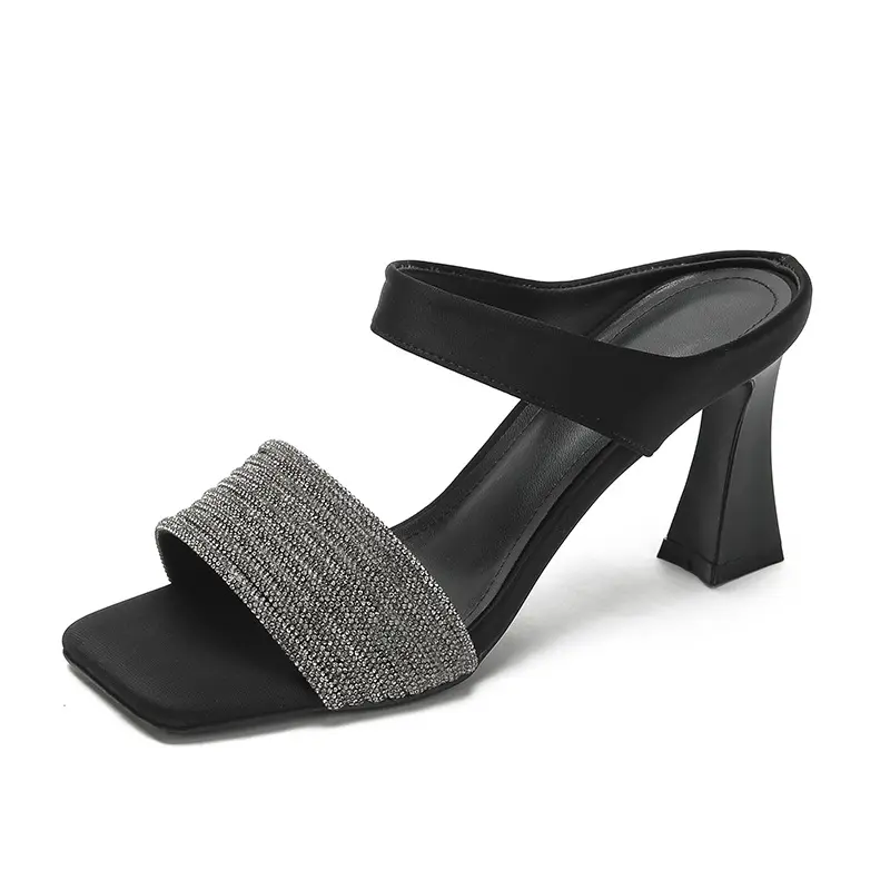 Damen Pantoletten mit Chunky-Absatz