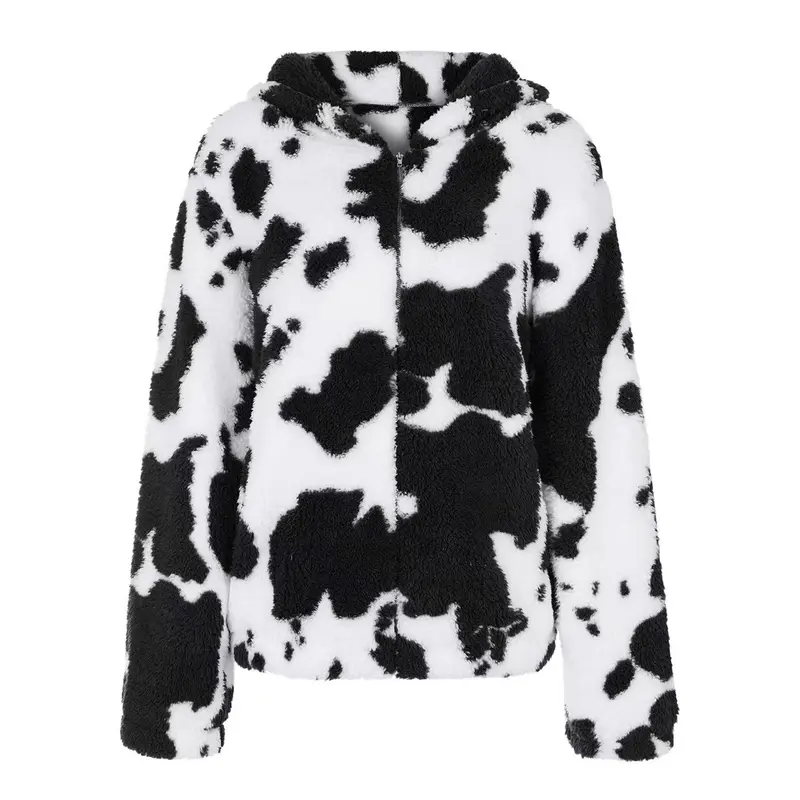 Damen Plüsch-Jacke mit Reissverschluss