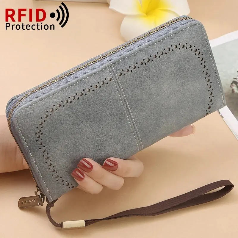 Damen Portemonnaie XL Echtleder · 12 Kartenfächer & RFID