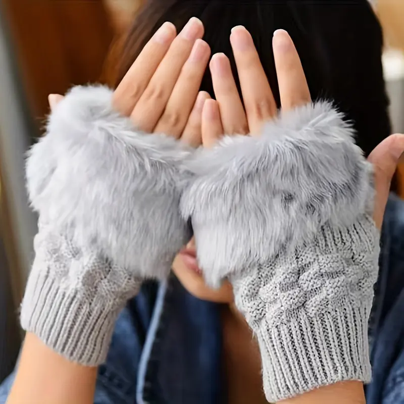 Damen Strickhandschuhe aus weichem Polyester