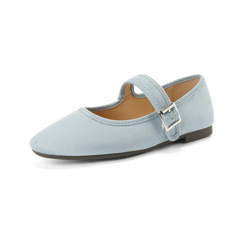 Damen Wildleder Ballerinas mit runder Kappe