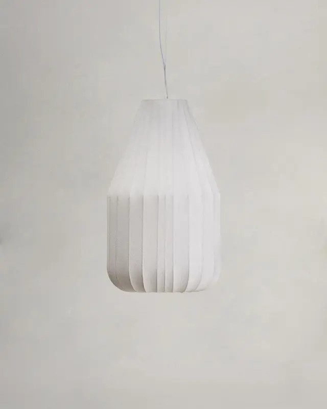 Deckenleuchte Somar aus Synthetikfasern und Stahlstäben, Ø 30 cm