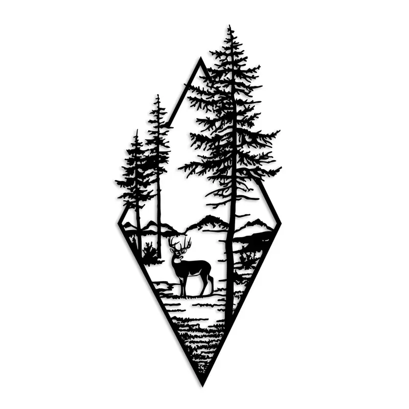 Deer Wanddeko - Schwarz