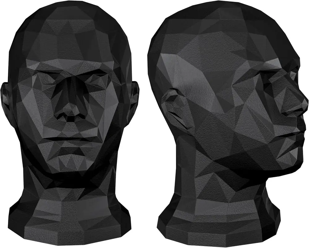 Deko-Mannequin Kopf für Helme und Brillen, Schwarz