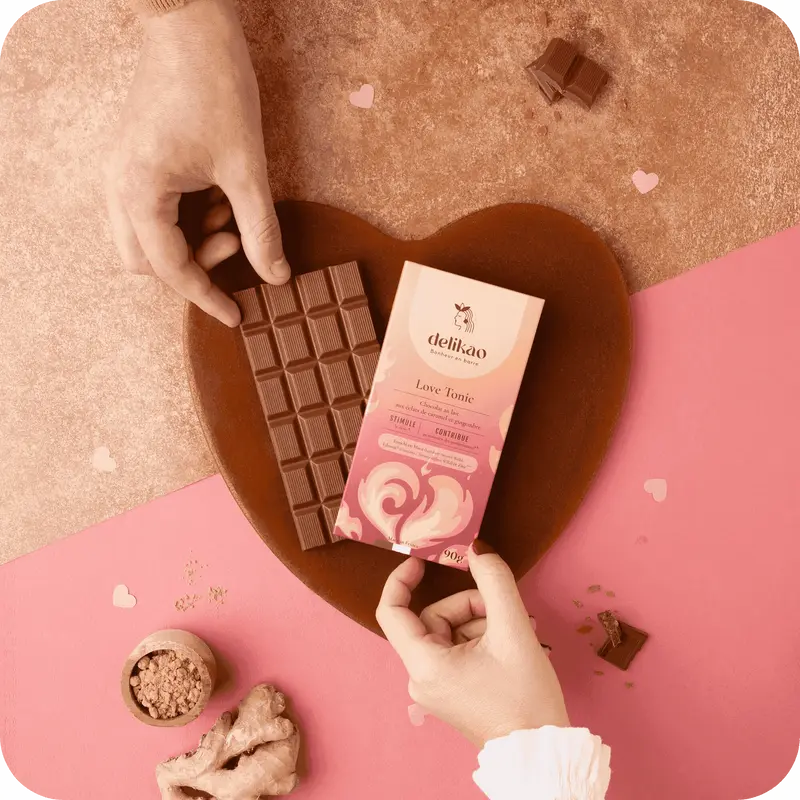 Delikao – Love Tonic - Aphrodisierende Milchschokolade Karamell, Maca und Ingwer