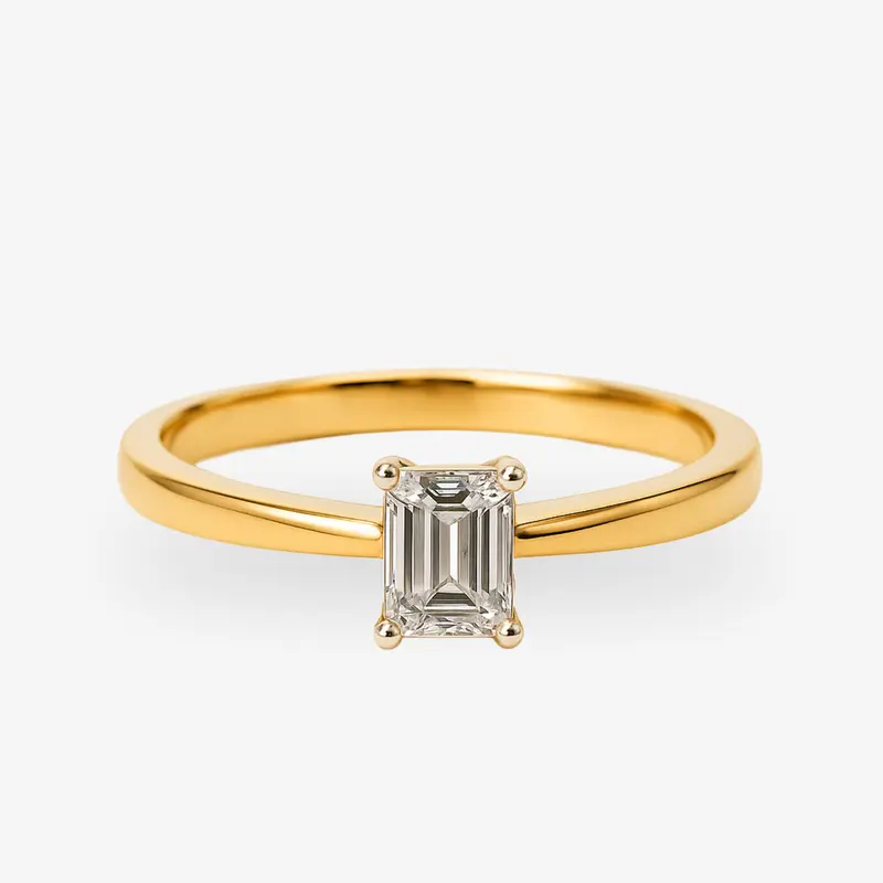 Diamant Ring Ava – 585er Gelbgold mit 0,51 ct Diamant in Smaragd-Schliff