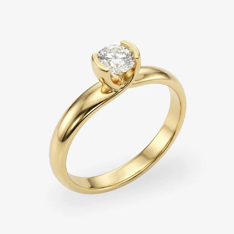 Diamant Ring Lucia – 585er Gelbgold mit schwebendem 0,5 ct Brillant