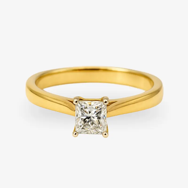 Diamant Ring Monaco – 585er Gelbgold mit 0,51 ct Princess-Diamant