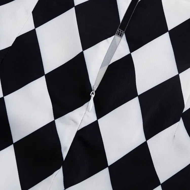 Diamond Check Crop Top & Mermaid Maxi Rock Set