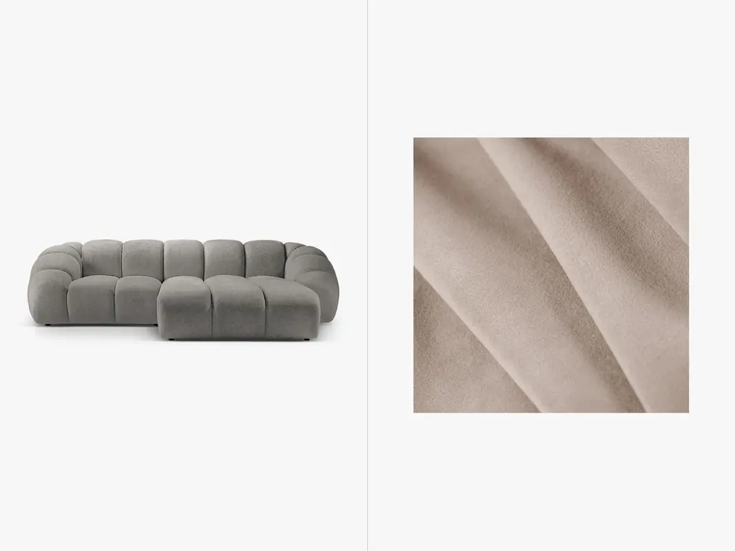 Diana Velour Ecksofa rechts 3 Sitzer