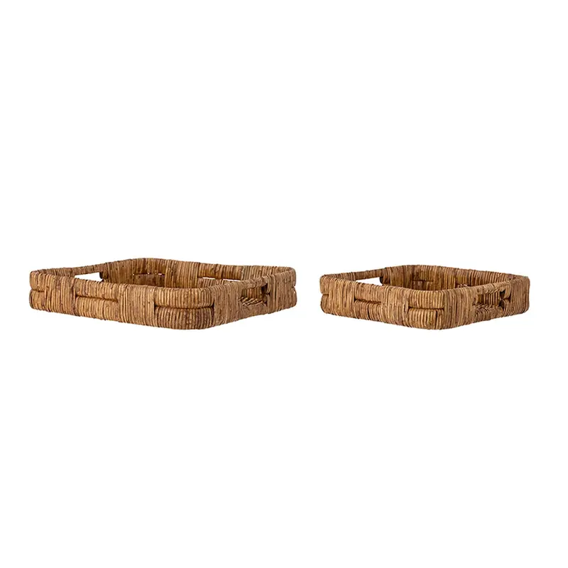 Diann Tray, Brown, Rattan