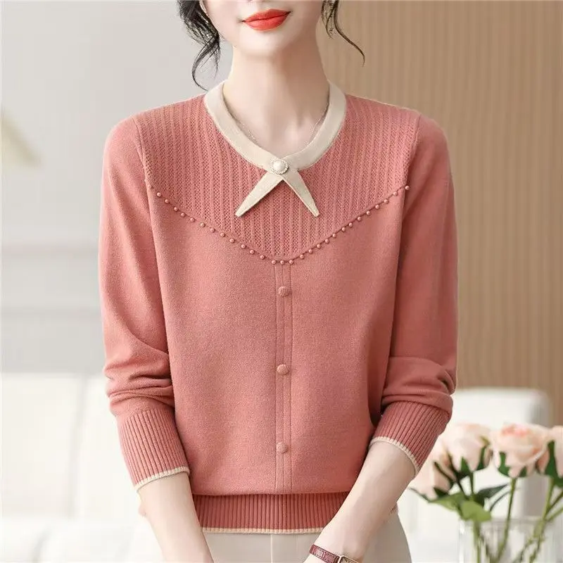 Dicker Strickpullover mit Rundhalsausschnitt