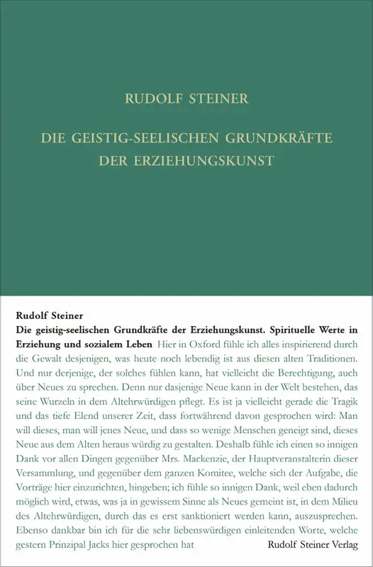 Die geistig-seelischen Grundkräfte der Erziehungskunst
