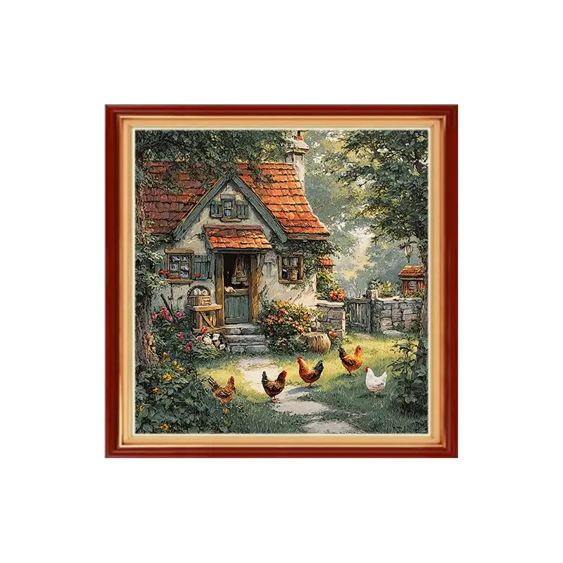 DIY Kreuzstich Landschaft Cartoon 40x40 cm