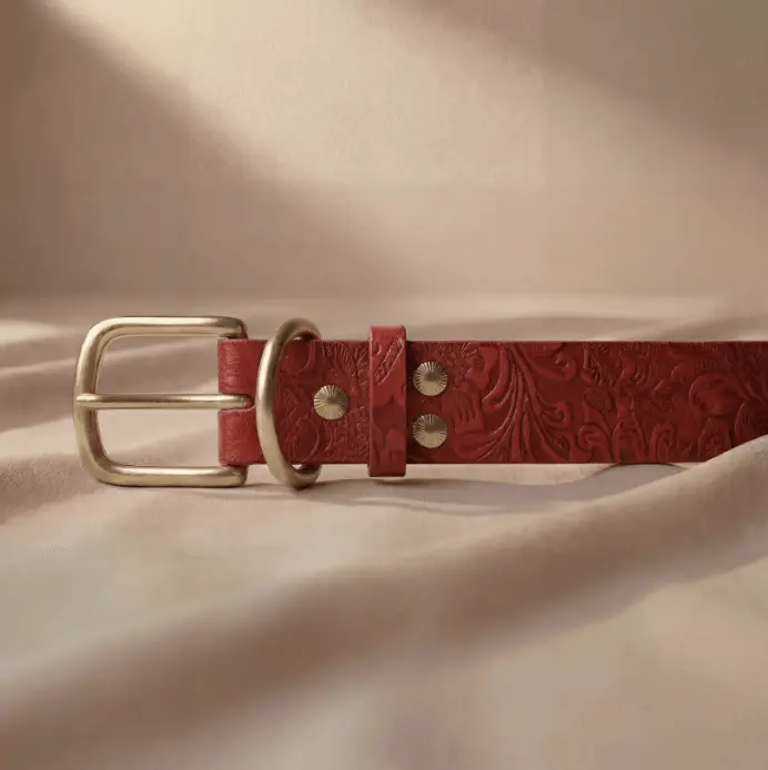 Doggy with Style Lederhalsband Floralis "Rot"