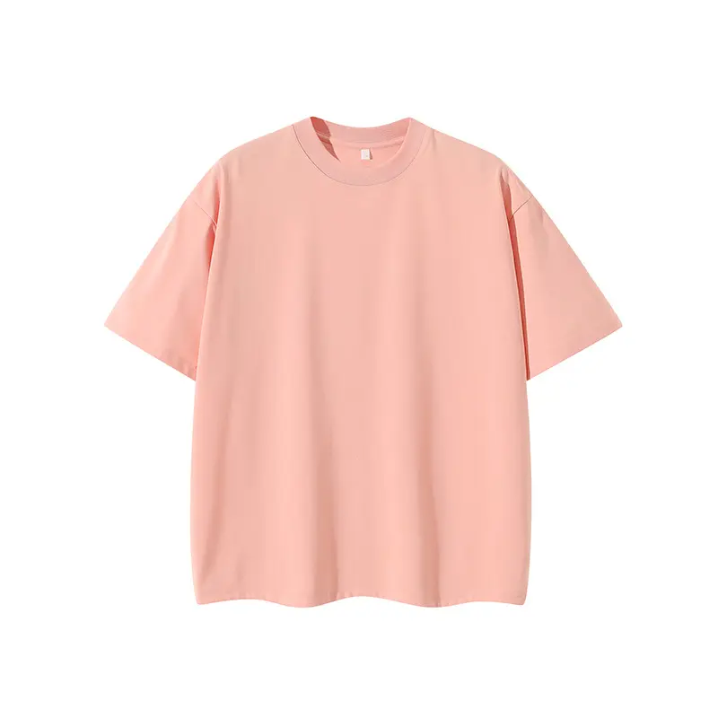 Doppelgarn Kurzarm Baumwoll-T-Shirt