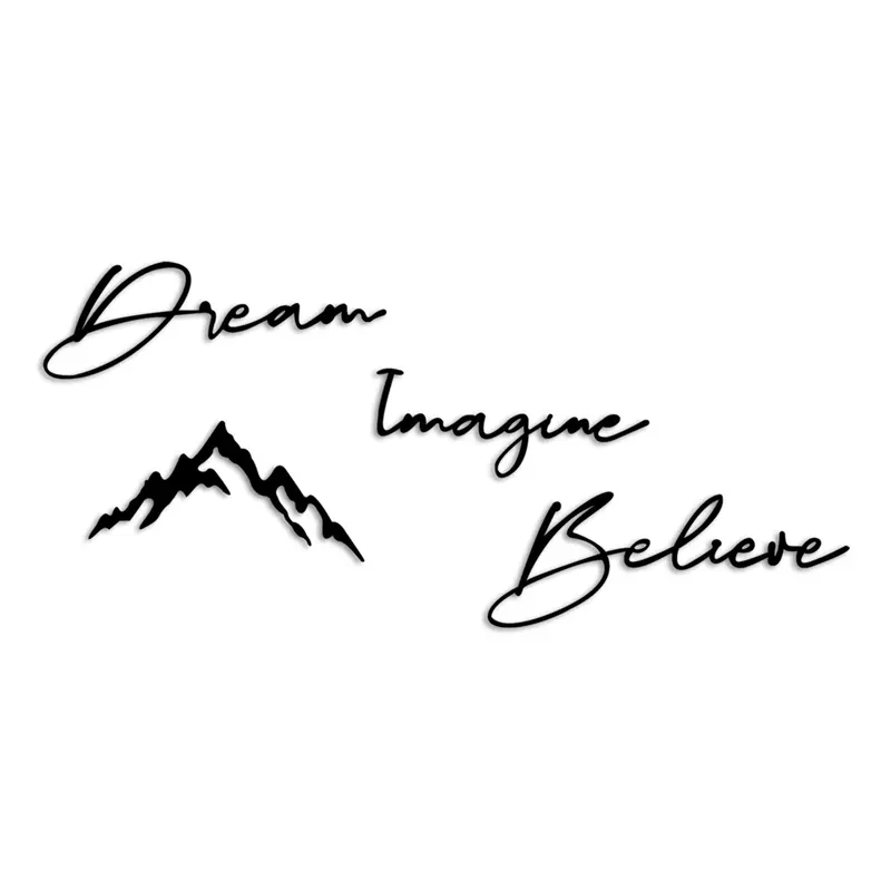 Dream Imagine Belive Wanddeko - Schwarz