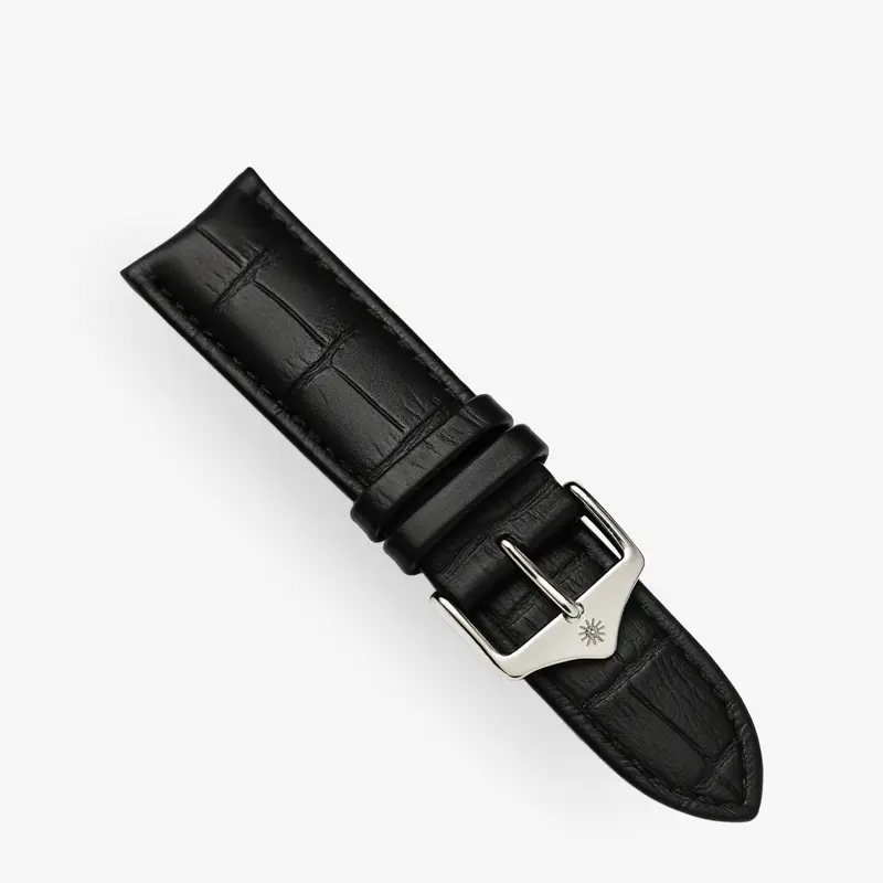 Echtleder-Armband mit Krokoprägung – 24 mm Breite – Schnellwechsel