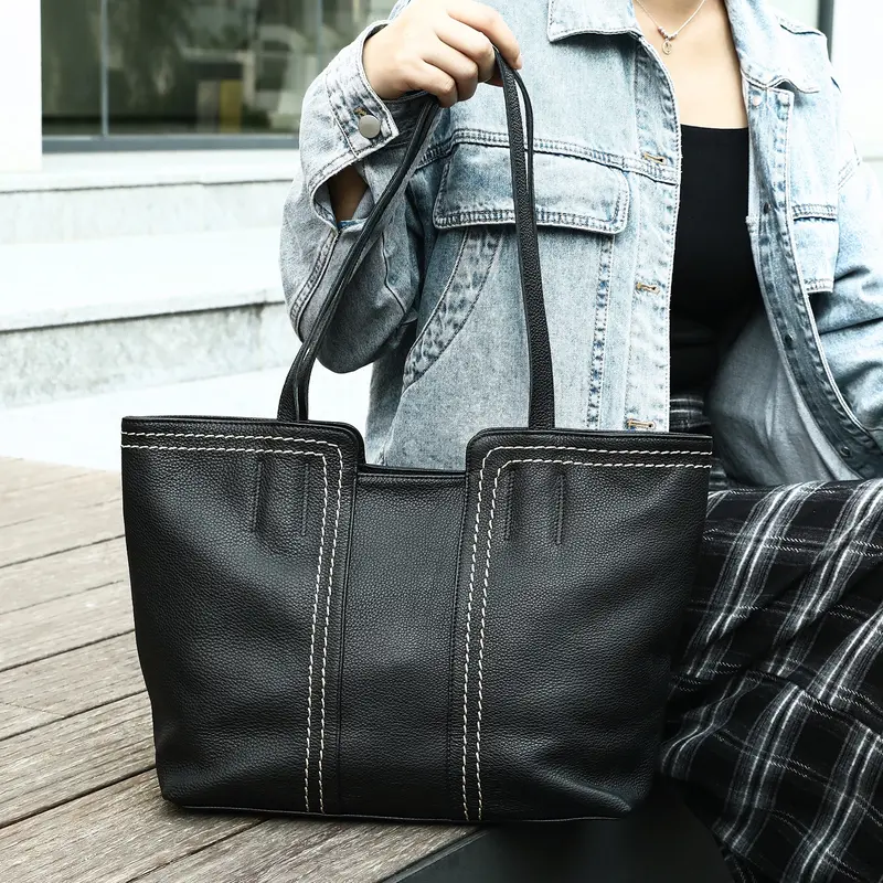 Echtleder-Henkeltasche «Milano» · weiches Rindsleder