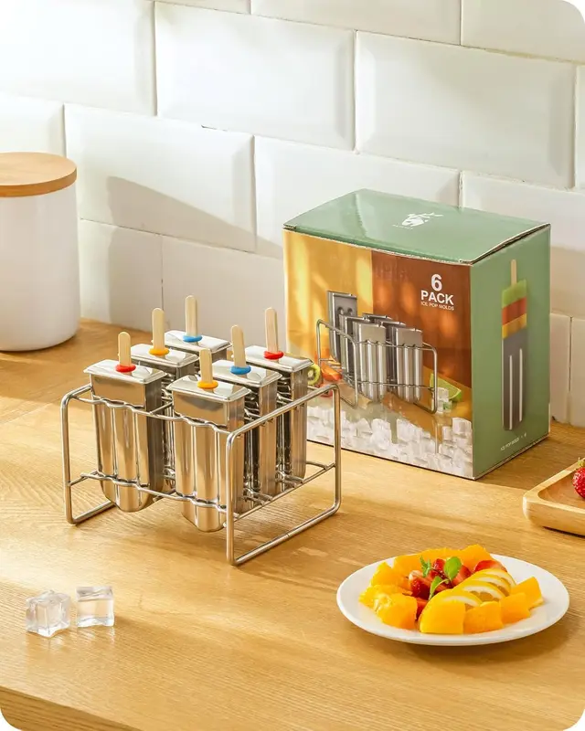 Edelstahl Eiscreme-Formen-Set (6 Stück, rund), Rund