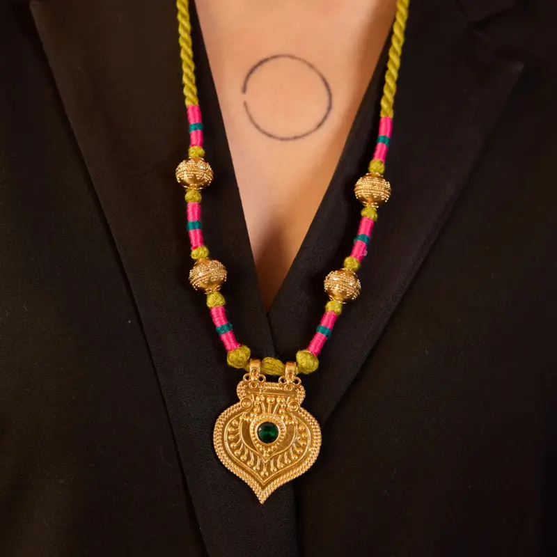 Edelstahl-Halskette mit Evil Eye Anhänger und farbveränderungsbeständi