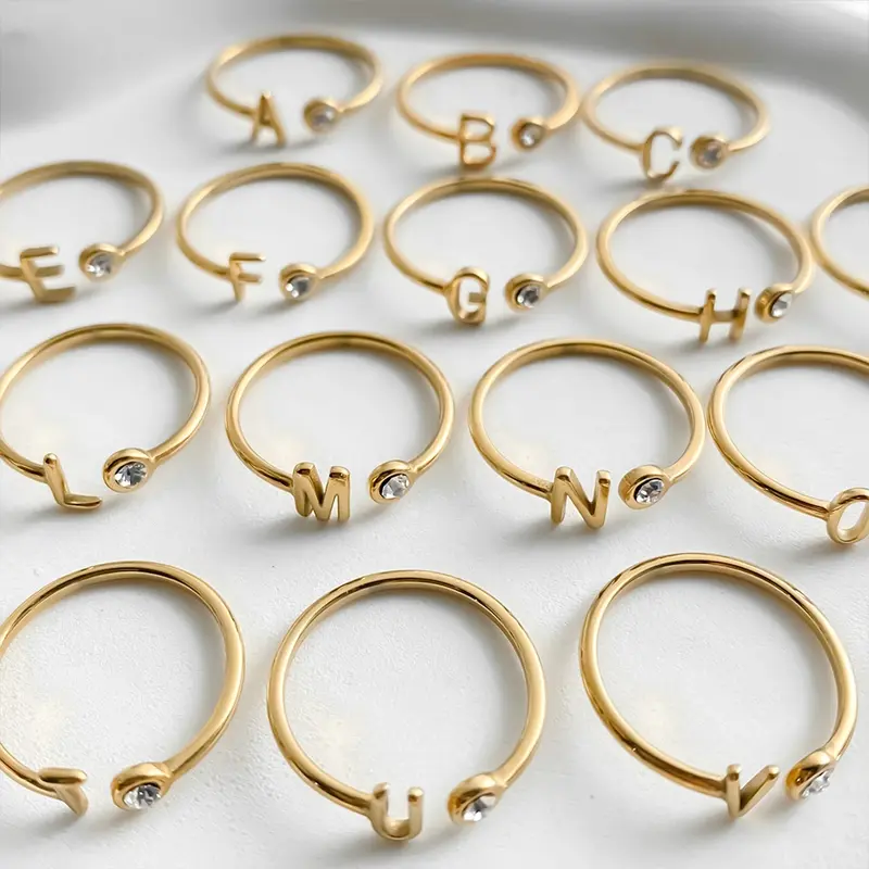 Edelstahlring mit 26 Buchstaben