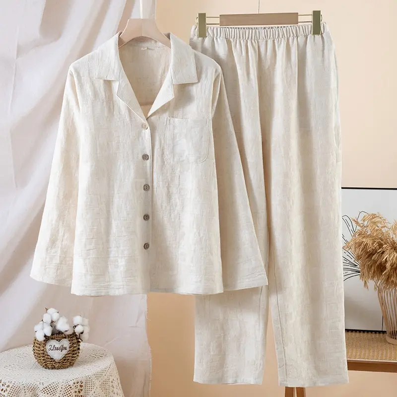 Einfaches Baumwoll-Pyjama-Set