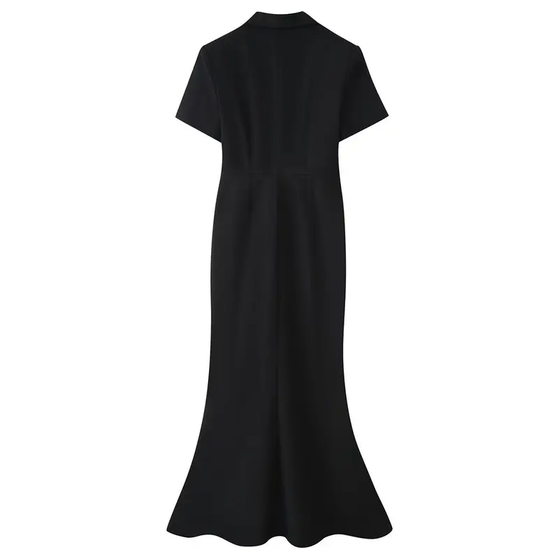 Einfarbiger Eleganter Damenkleid Fischschwanz-Design